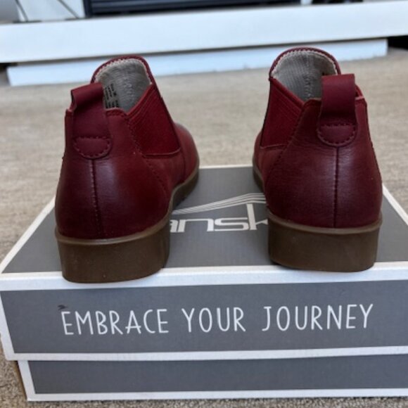 Dasko Women's Louisa Burnished Calf Red Leather Booties in Perfect Condition - Picture 5 of 8